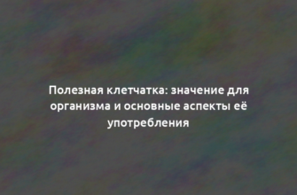 Полезная клетчатка: значение для организма и основные аспекты её употребления